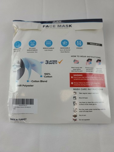 OJOS Adult Designer Face Mask Reusable-Washable and Breathable 3 Filter Layers. - Picture 8 of 8