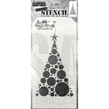 Crafts Tim Holtz Layered Stencil Modern Christmas Tree Circles 4.125" X 8.5"