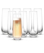 JoyJolt Milo Stemless Champagne Glasses Contemporary Design  Set of 4 New In Box