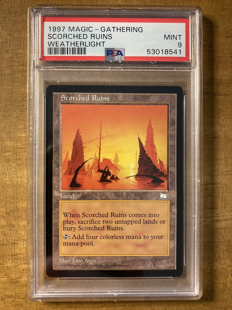 MTG✨SCORCHED RUINS✨ Weatherlight PSA 9 MINT RARE Land 1997