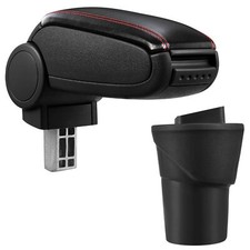 Armlehne Mittelarmlehne Leder Bezug für Micra IV K13 2010- Schwarz Rot