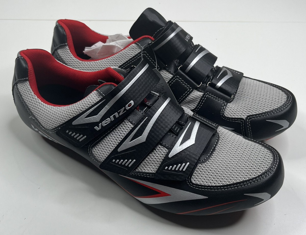 Venzo Black and Gray Cycling Shoes Used *Other Brand VENZO RX MEN 8 CYCLING SHOES Senior 8  main image 4