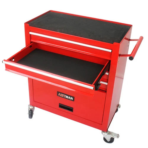 4 Drawers Rolling Tool Box Cart Chest Tool Garage Storage Cabinet with Wheels US - Picture 24 of 36