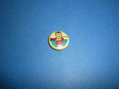 SUPERMAN - PEP premium pin/pinback/button - Kellogg's Cereal 1940's