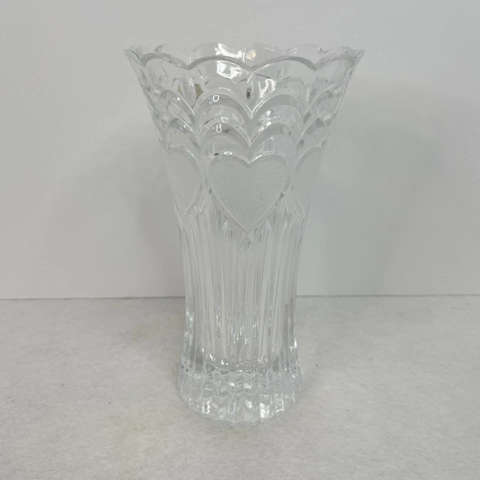 FTD 24% свинца кристалл сердца ребристая ваза любовь розы винтажный ретро 7» - Изображение 4 из 4