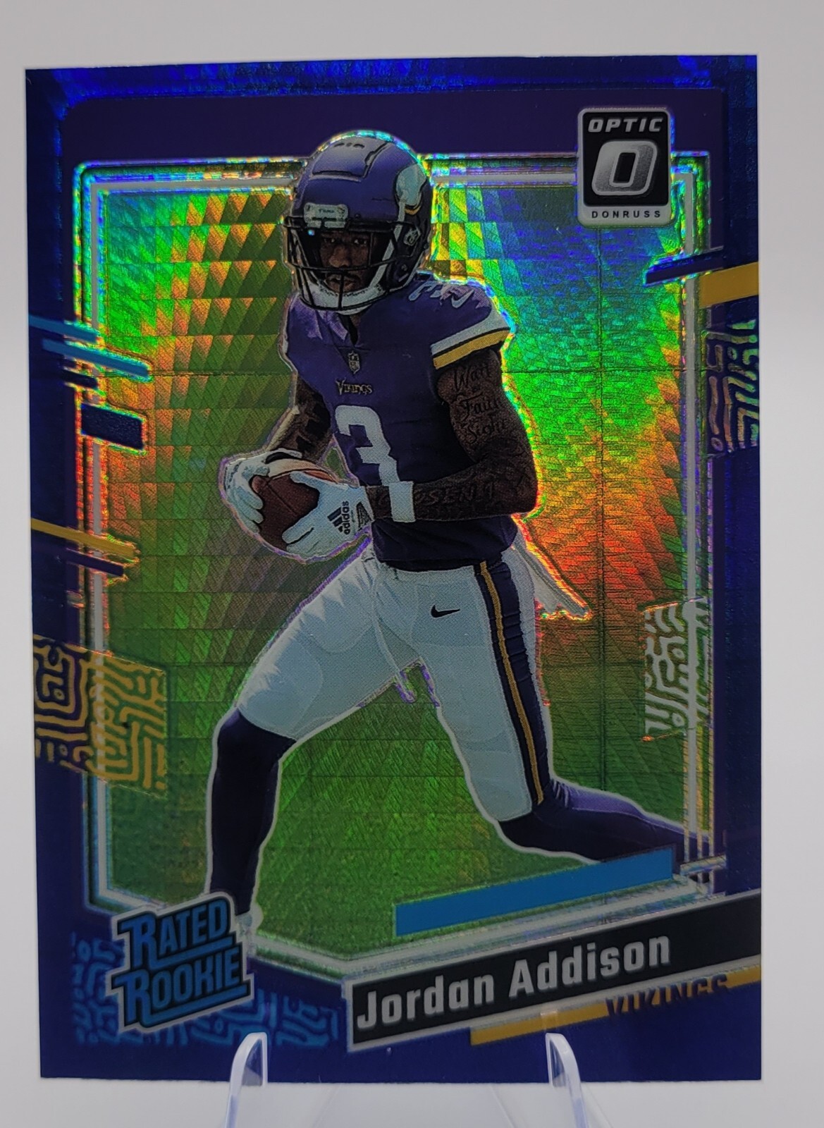 2023 Panini Donruss Optic - Rated Rookie Blue Hyper Prizm #271 Jordan Addison