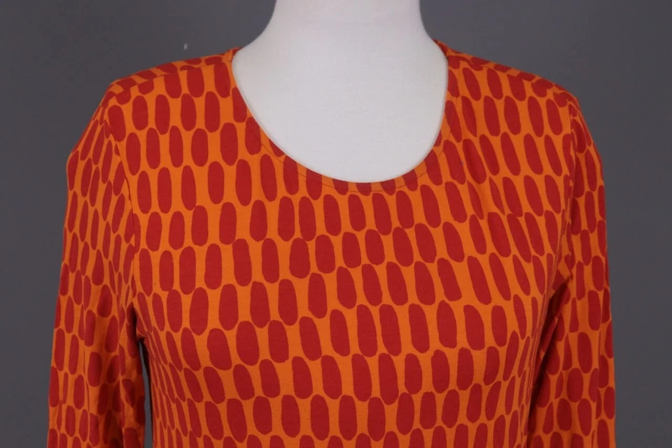 Blusa Camisa Marimekko Ylva 2 Naranja Estampada Manga Larga Talla S Foto 3 de 4