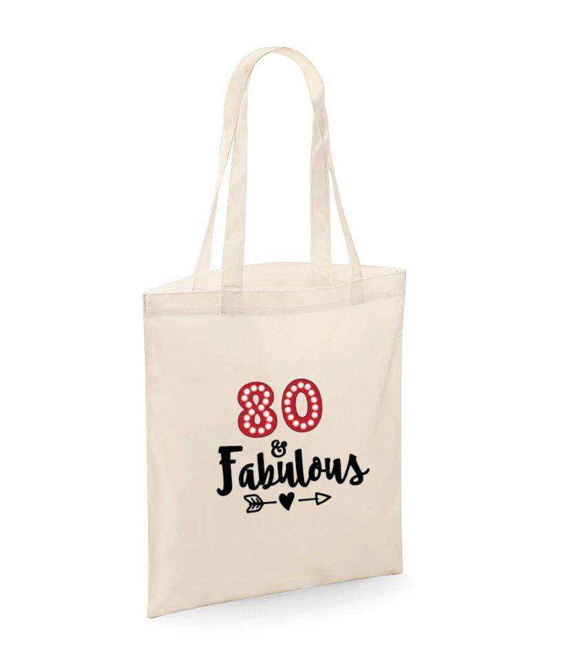 CLASSIC CREATIONS UK 80th birthday gift, 80 and fabulous Gift for her/women/birthday/shopping bag