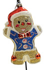 Radko Gingerbread Man Ornament w/Santa hat Bow-tie Candy Cane Sweater 5" Glass — photo 2