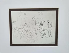 Pablo Picasso "Peace"  Matted Offset b/w Lithograph 1972 Rep