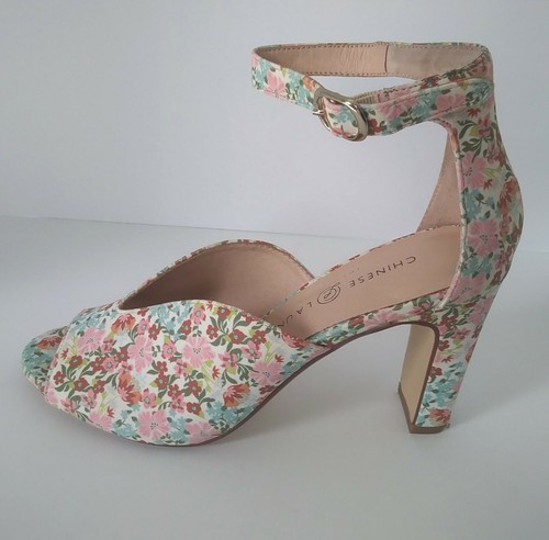 Floral Heels Peep Toe Dress Sandals | eBay