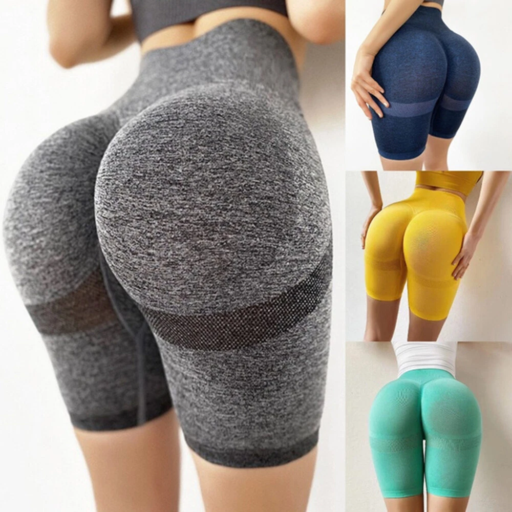 UK Women High Waist Workout Scrunch Bum Lift Push Up Legging Fitness Yoga  Shorts