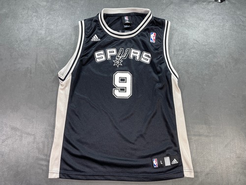 San Antonio Spurs YOUTH Adidas Tony Parker Jersey #9 SATX Black Shirt L (14-16)