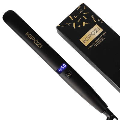 KIPOZI 2 in 1 Hair Straightener Flat Titanium Iron Curling Styling Fast Heat US