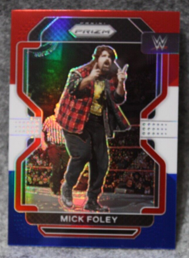 2022 Panini Prizm WWE Mick Foley Red White Blue Prizm #190