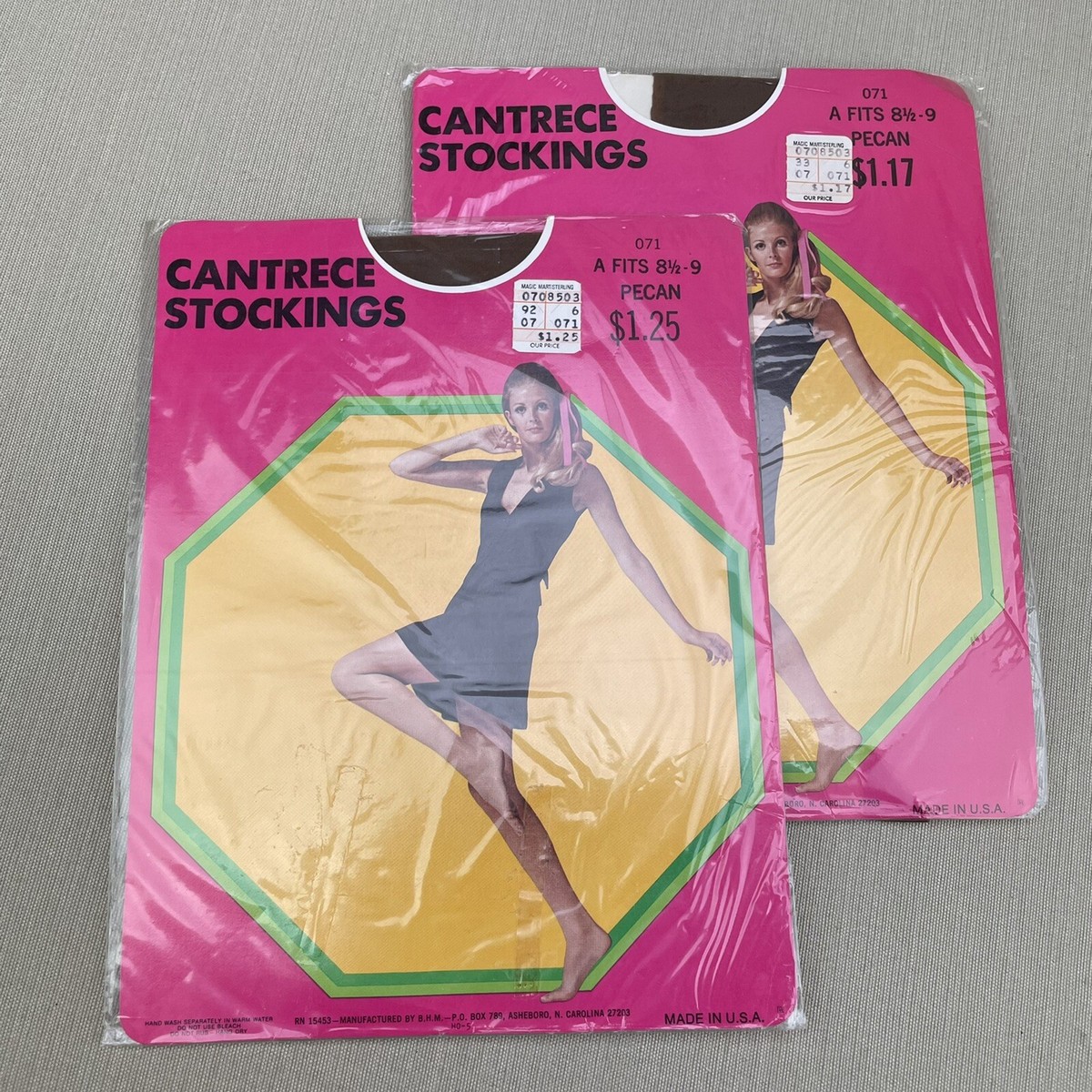 Lot of 2 CANTRECE Stockings Vintage ~Size A~ Pecan~ New Super