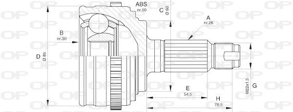 Tête de cardan en acier forgé pour transmission Honda HR-V 1.6 16V