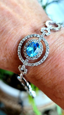 givenchy rhinestone bracelet with large simul...