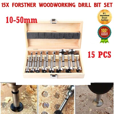 15pcs Set Woodworking Forstner Wood Drill Bits Set Boring Hole Saw ...