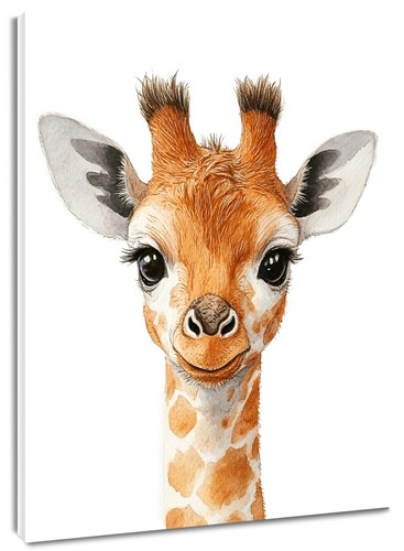 Rustic Farmhouse Funny Animals Giraffe Canvas Wall Art for Bathroom Living Room