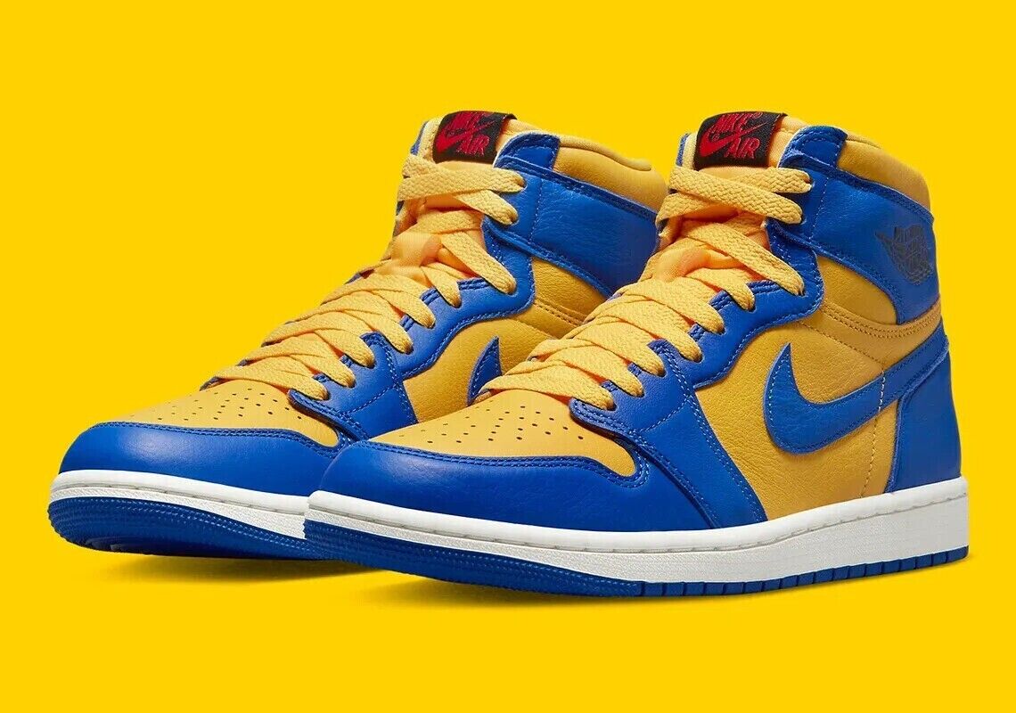 Nike Women's Air Jordan 1 OG Retro High Laney Shoes Blue Yellow FD2596-700  NEW