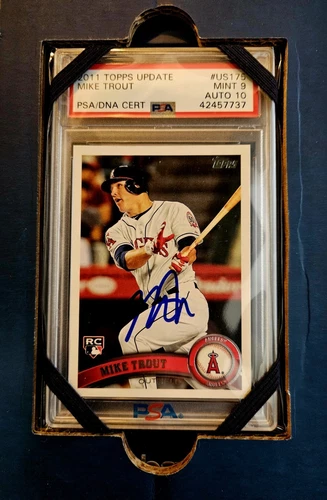 Mike Trout 2011 Topps Update RC #US175 Angels AUTOGRAPH  PSA 9/10
