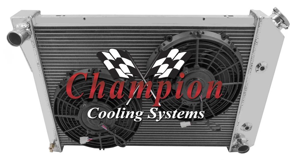 AR Champion 3 Row Radiator W/ 2 10" Fans for 1973 1974 Pontiac Ventura V8 Engine - Изображение 3 из 4