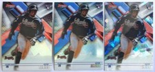⚾2018 Topps Chrome OZZIE ALBIES RC Rookie *3 CARD LOT* ATOMIC + REFRACTOR + Base