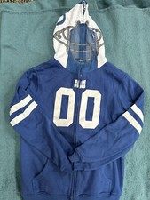 NFL Youth Indianapolis Colts Full Zip Helmet Masked Hoodie, Blue / Gray