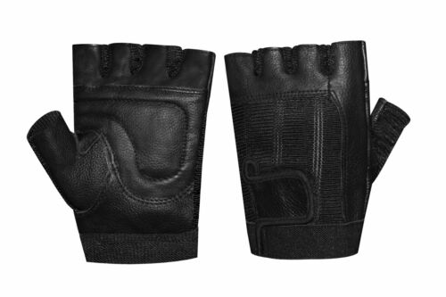 Weight Lifting Padded Leather Training Gym Exercise Cycling Wheelchair Gloves - Afbeelding 1 van 2