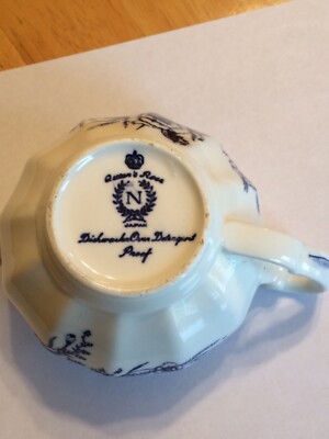 【美品】NASCOキュシュドロアー COLLECTIBLE NASCO VINTAGE JAPAN -QUEENS ROSE-BLUE/WHITE FLORAL