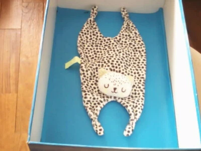 DOUDOU 4334 / PLAT CHAT "DPAM" BLANC/GRIS/POIS/VERT FLUO - ATTACHE TETINE - Photo 1/2