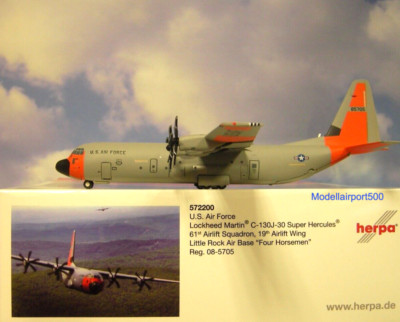 Herpa Wings 1:200  Lockheed C130J-30  U.S.Air Force  572200 Modellairport500