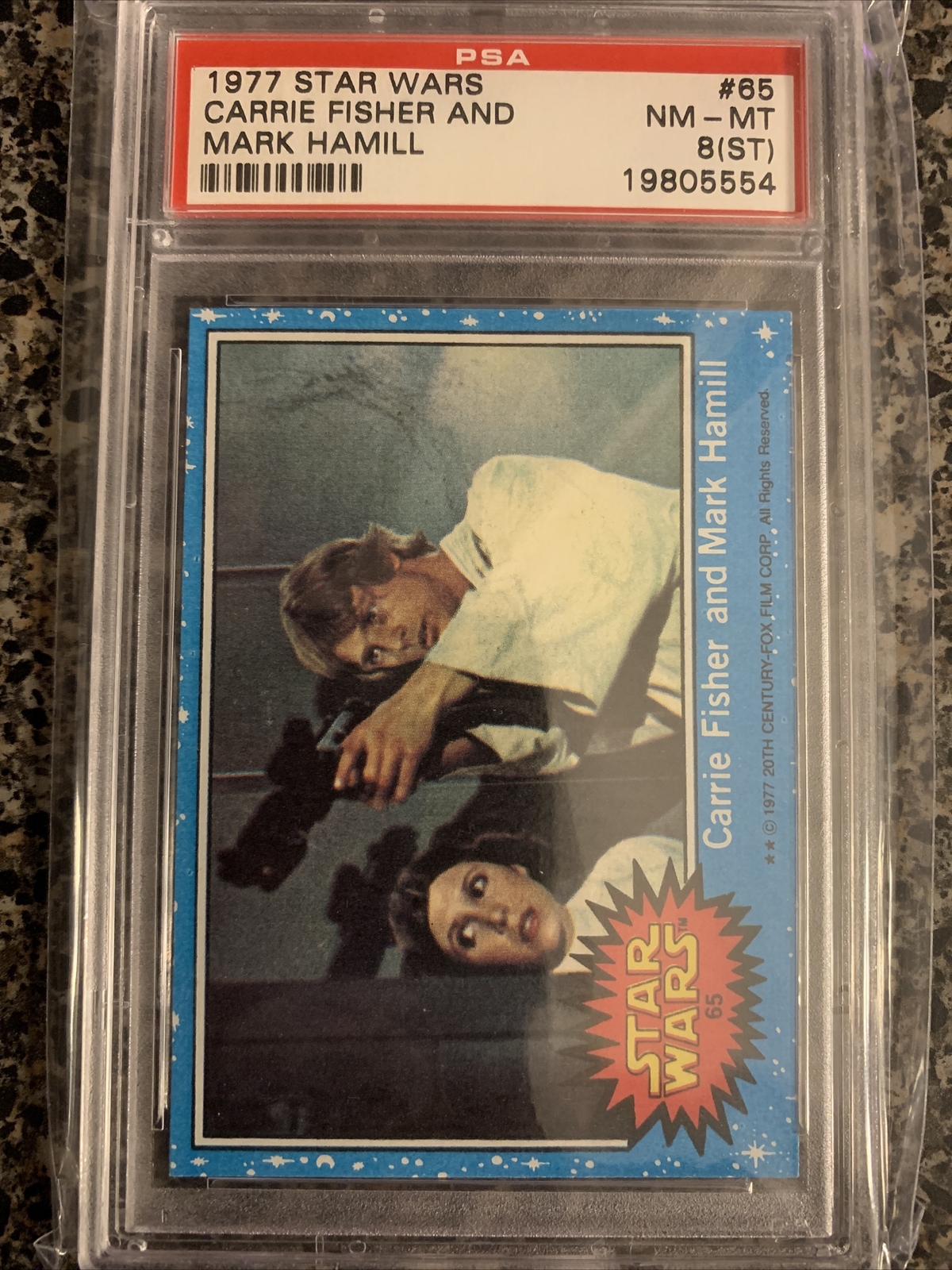 1977 TOPPS STAR WARS CARRIE FISHER AND MARK HAMILL #65 PSA NM-MT 8 POP 75