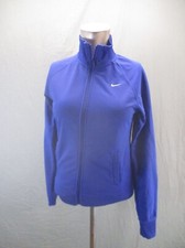 NIKE Size S Womens Blue Full Zip Stand Collar Pocket Workout Track Jacket 292