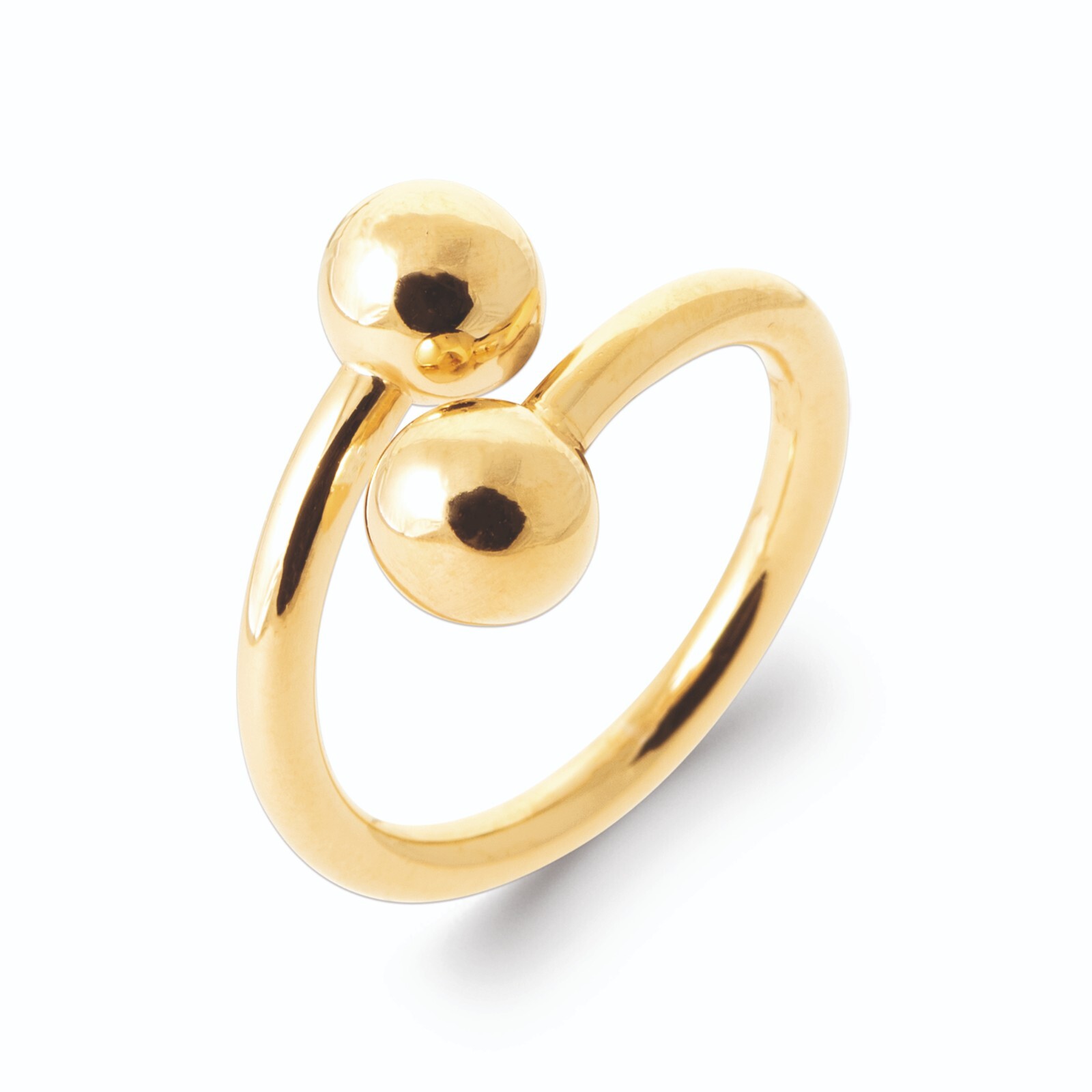 Bague en plaqué or 18 carats et détails argentés, anneau semi-ouvert de prestige pour femme