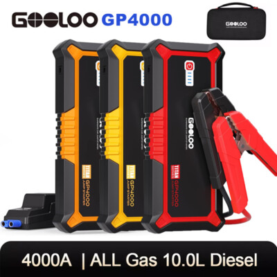 GOOLOO GP4000 Jump Starter 4000A Peak Car Starter SuperSafe 12V Lithium Jump Box