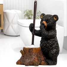 Toilet Brush Holder Set For Bathroom Super Cute Bear Base Solidly Toilet Bowl Br