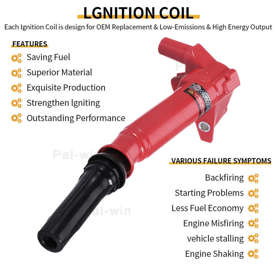 8 bobinas de encendido y bujía y cable para Ford F250 Super Duty 6,2 L V8 11-17 UF639 Foto 3 de 4