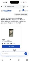 Eaton ECN0538AHA AN16NNO Combination Motor Starter NEMA Size 2