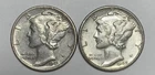 1941-S and 1942-S 10C Mercury Dimes 90% Silver