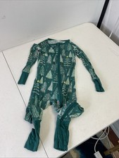 Little Sleepies Blue Merry Bright Zippy Bamboo Pajama 18-24 Months Christmas