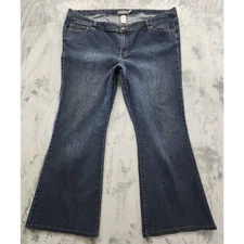 Venezia Jeans Womens 6/24WP PETITE Blue Stretch Flare Yellow Square Stretch 