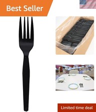 Bulk 1000 Heavyweight Black Plastic Forks - Perfect for Catering  Gatherings