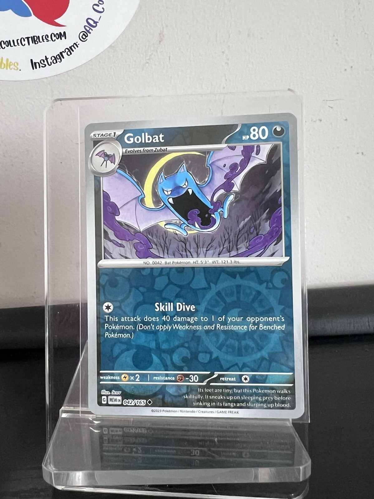 Pokemon Card TGC Near Mint 151 Reverse Holo Golbat 042/165