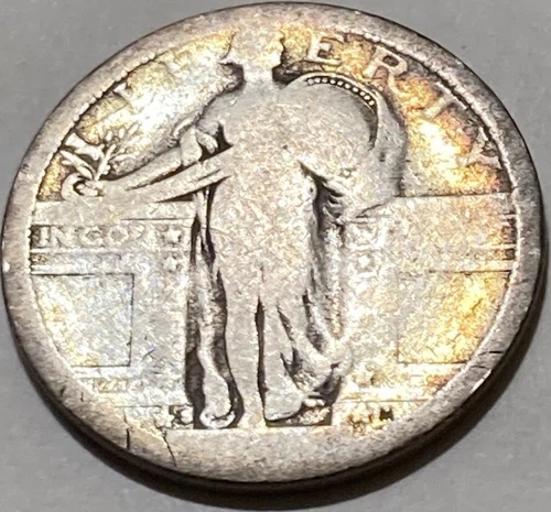 1917-S 25C Type 1 Standing Liberty Quarter AG Details Light Toning