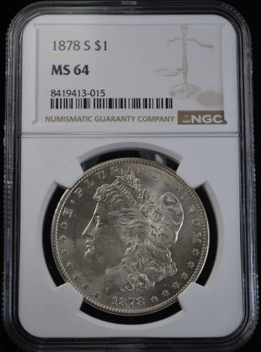 1878- S Morgan Silver Dollar $1 NGC MS 64 San Francisco 1st Year Of Series