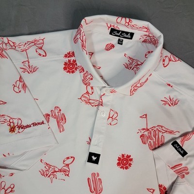 Bad Birdie Golf SS White & Red Polo Shirt Size XL  Fiesta Bowl 