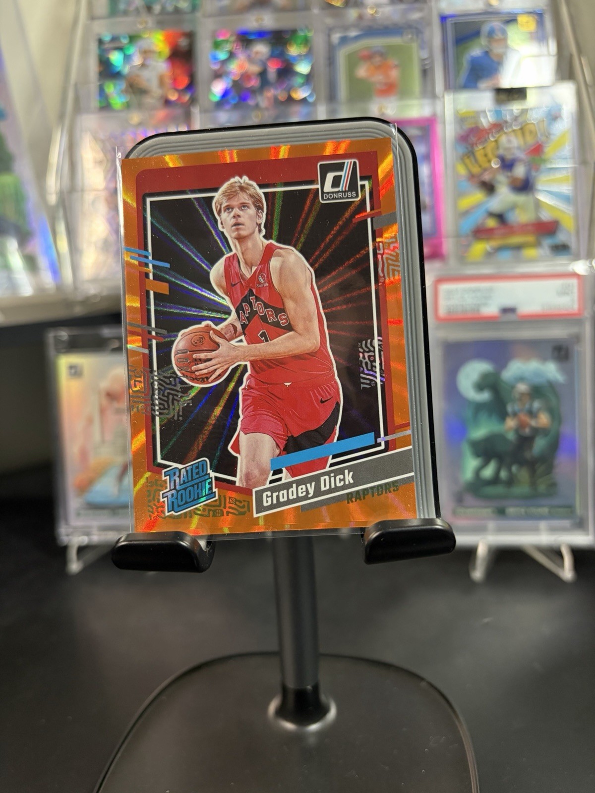 2023 Panini Donruss #247 Gradey Dick Orange Laser Rated Rookie #/125 RC Raptors