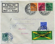 Brasilien 1930 First Flight Erstflug Condor Drei-Länder-Frankatur Holland / 1271
